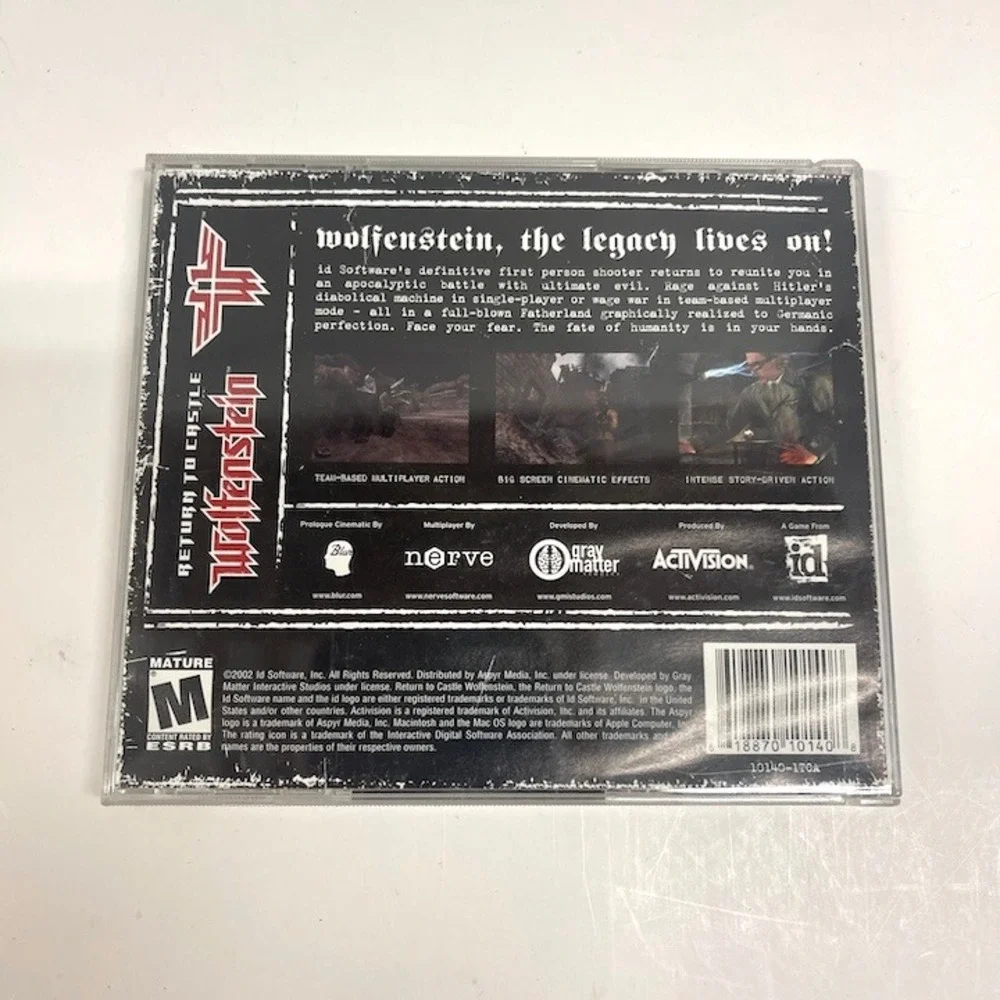 Vintage Return to Castle Wolfenstein PC CD-ROM Game with CD Key 2001